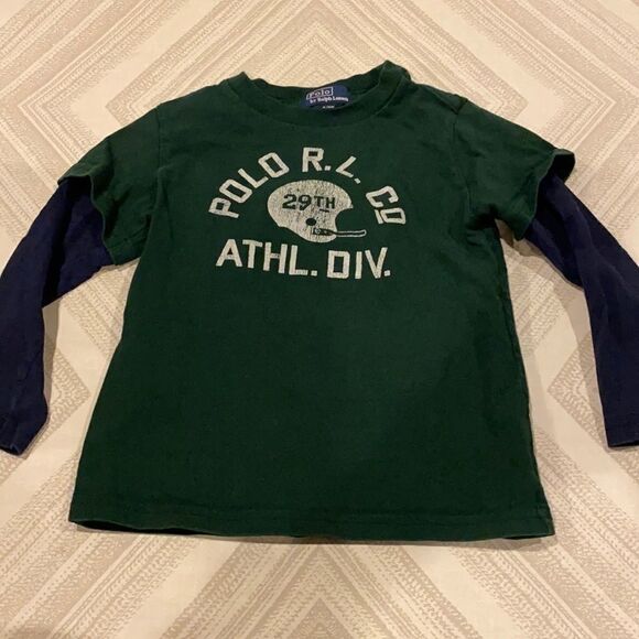 POLO by Ralph Lauren Green Tee with Long Sleeves Size 3/3T - Picture 1 of 6